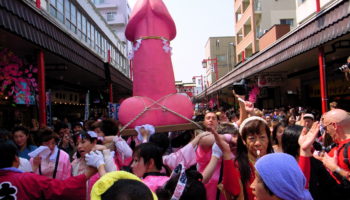 Kanamara Penis Festival in Kawasaki, Kanagawa Prefecture.