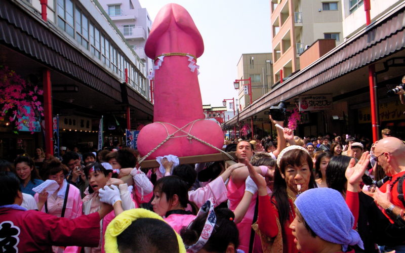 Kanamara Penis Festival in Kawasaki, Kanagawa Prefecture.