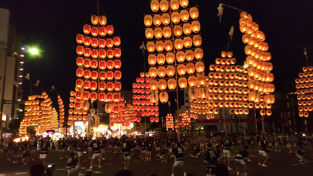 Akita Kanto Matsuri festival in Akita Japan
