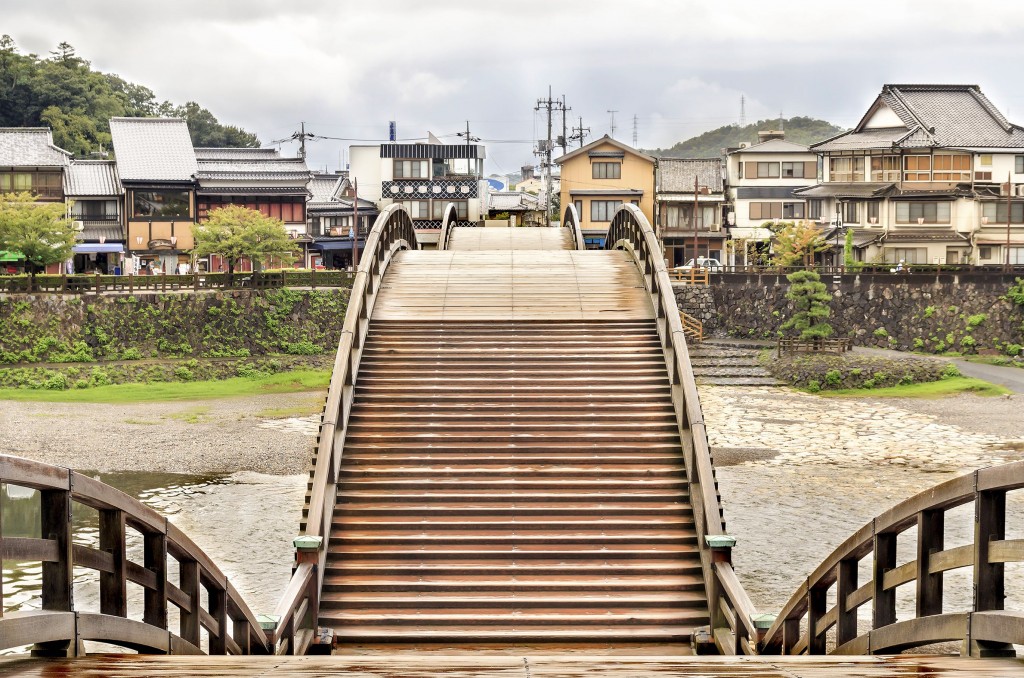 The historic Kintaikyo Bridge in Iwakuni, Yamaguchi prefecture.