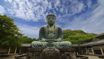 See the impressive stone Buddha at Kotukuin temple., Kamakura