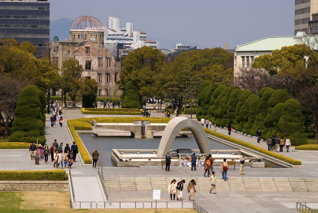Peace memorial and the A-Bomb Dome in Hiroshima, Japan