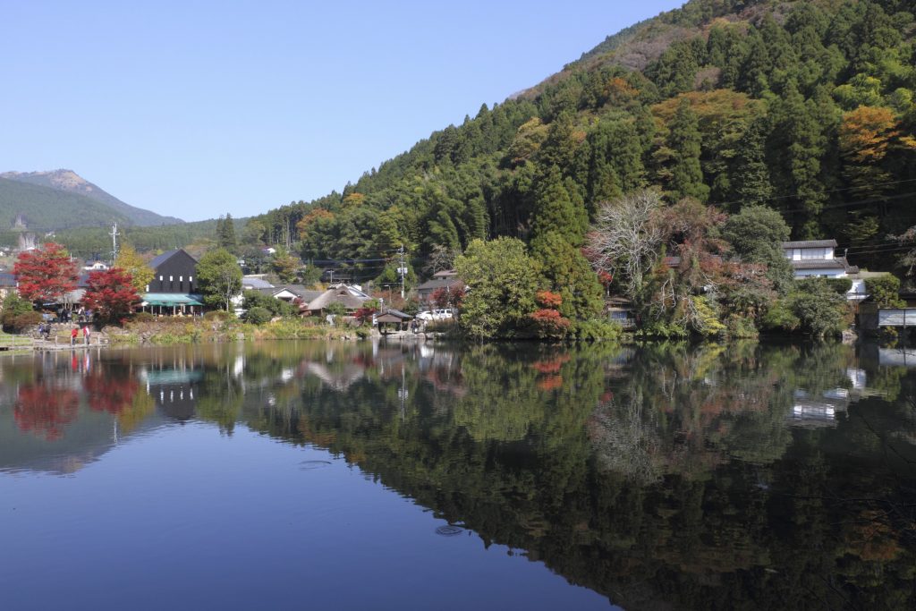 Famous Lake Kinrinko located in Yufuin, Kyushu, Japan.