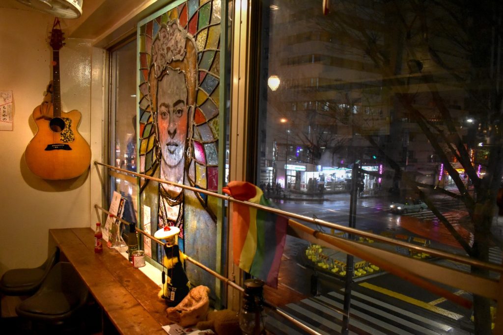 Rainbow Burritos in Shinjuku Ni-chome's Frida Kahlo stained glass.