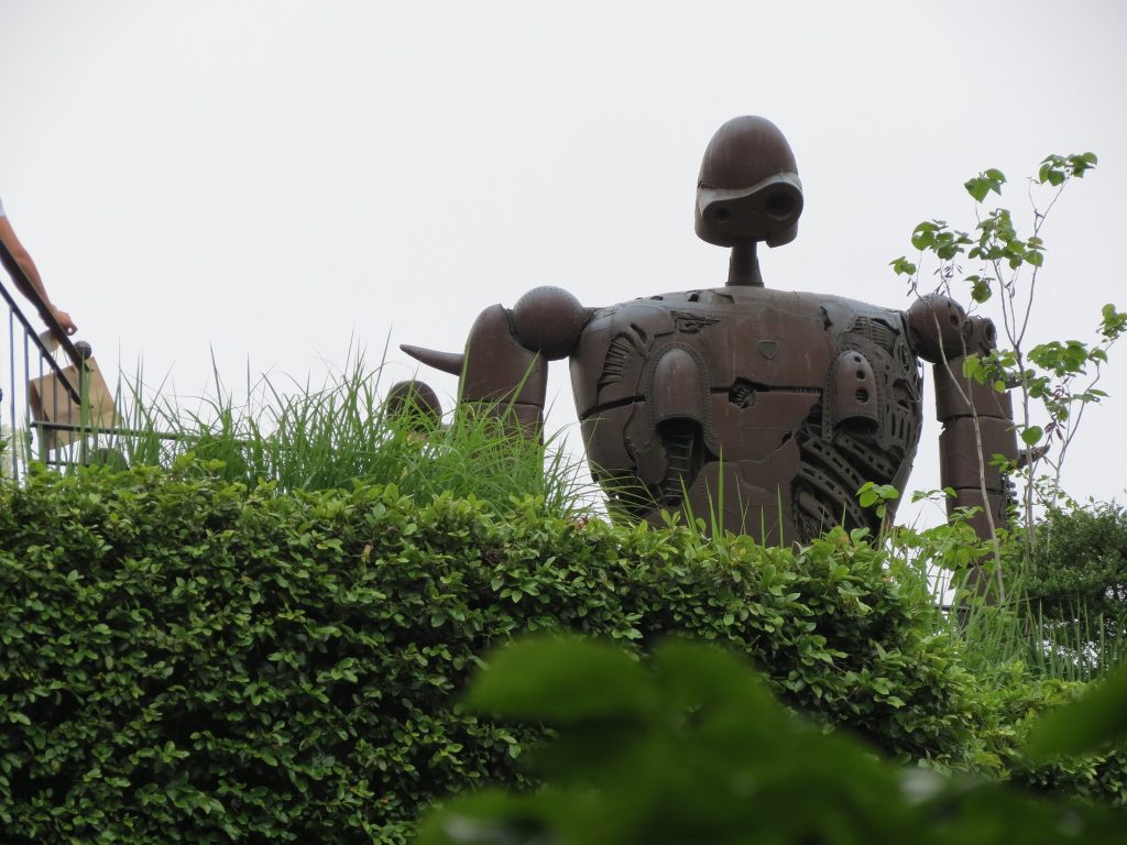 Robot statue on top of Studio Ghibli Museum.