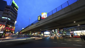 Night View of Roppongi crossing, Minato ward, Tokyo
