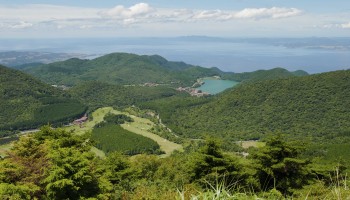 View over Mount Unzen Hot Spring - Shimabara, Nagasaki Prefecture Japan