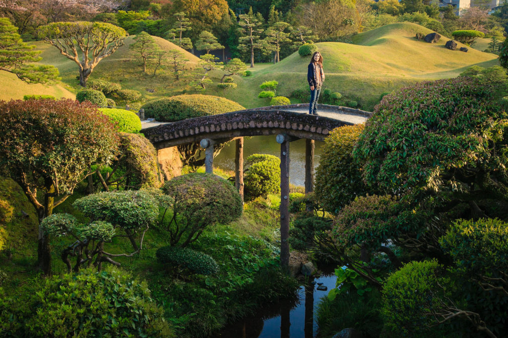 Suizenji Garden in Kumamoto City, Kumamoto Prefecture Japan